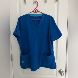 Carhartt Blue V-Neck Scrub Top